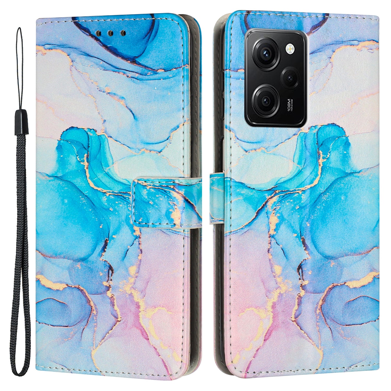 For Xiaomi Redmi Note 12 Pro Speed 5G Poco X5 Pro 5G Marble Pattern Phone Case PU Leather Wallet Stand Cover with Strap For Xiaomi Redmi Note 12 Pro Speed 5G Poco X5 Pro 5G Marble Pattern Phone Case PU Leather Wallet Stand Cover with Strap